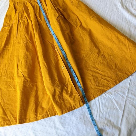 EGO FASHIONS Vtg Mustard A-line Midi Skirt - Picture 8 of 10